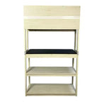 67 5-Tier Bakers Rack (Black & White), Particle Board Kitchen Storage Shelf (Microwave Stand & Coffee Bar Organizer)