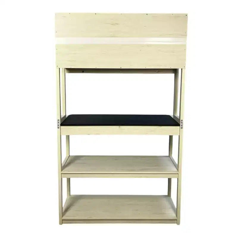 67 5-Tier Bakers Rack (Black & White), Particle Board Kitchen Storage Shelf (Microwave Stand & Coffee Bar Organizer)