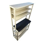 67 5-Tier Bakers Rack (Black & White), Particle Board Kitchen Storage Shelf (Microwave Stand & Coffee Bar Organizer)