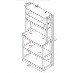 67 5-Tier Bakers Rack (Black & White), Particle Board Kitchen Storage Shelf (Microwave Stand & Coffee Bar Organizer)