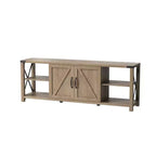 68 TV Stand with Storage Cabinets Open Shelves Rustic Style Particle Board TV Console Entertainment Center for TV Up to 78 Inches