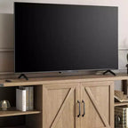 68 TV Stand with Storage Cabinets Open Shelves Rustic Style Particle Board TV Console Entertainment Center for TV Up to 78 Inches