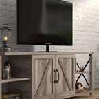 68 TV Stand with Storage Cabinets Open Shelves Rustic Style Particle Board TV Console Entertainment Center for TV Up to 78 Inches