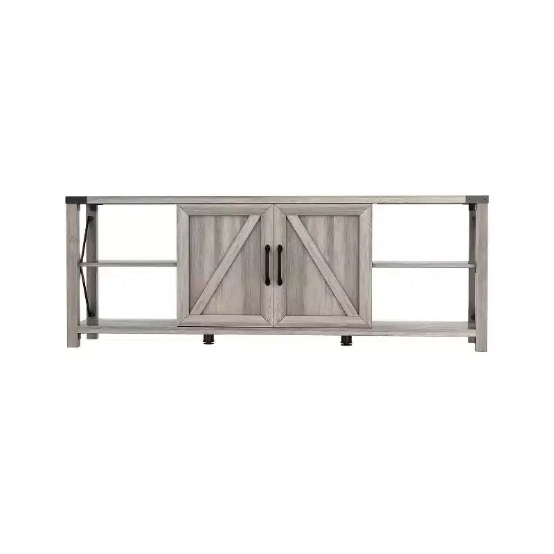 68 TV Stand with Storage Cabinets Open Shelves Rustic Style Particle Board TV Console Entertainment Center for TV Up to 78 Inches