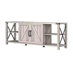 68 TV Stand with Storage Cabinets Open Shelves Rustic Style Particle Board TV Console Entertainment Center for TV Up to 78 Inches