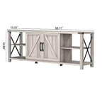 68 TV Stand with Storage Cabinets Open Shelves Rustic Style Particle Board TV Console Entertainment Center for TV Up to 78 Inches