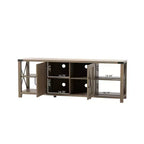 68 TV Stand with Storage Cabinets Open Shelves Rustic Style Particle Board TV Console Entertainment Center for TV Up to 78 Inches