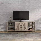 68 TV Stand with Storage Cabinets Open Shelves Rustic Style Particle Board TV Console Entertainment Center for TV Up to 78 Inches