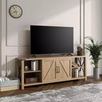 68 TV Stand with Storage Cabinets Open Shelves Rustic Style Particle Board TV Console Entertainment Center for TV Up to 78 Inches
