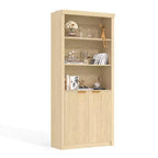 Wooden Bookcase with Doors, with Large Storage Cabinet, 5-Shelf Bookcases with Adjustable top Shelve for Home Office, Living Room