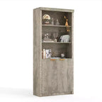 Wooden Bookcase with Doors, with Large Storage Cabinet, 5-Shelf Bookcases with Adjustable top Shelve for Home Office, Living Room
