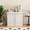 Kitchen Storage Cabinet with Double Doors, Adjustable Shelves, Modern White Sideboard Buffet for Dining Room or Living Room, Anti-Tip Kit