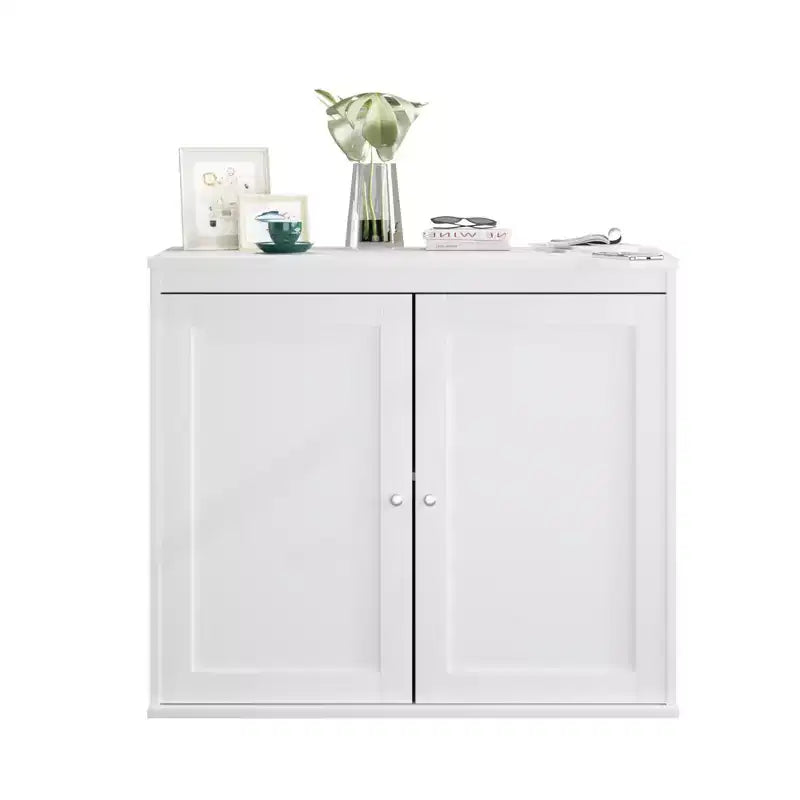 Kitchen Storage Cabinet with Double Doors, Adjustable Shelves, Modern White Sideboard Buffet for Dining Room or Living Room, Anti-Tip Kit