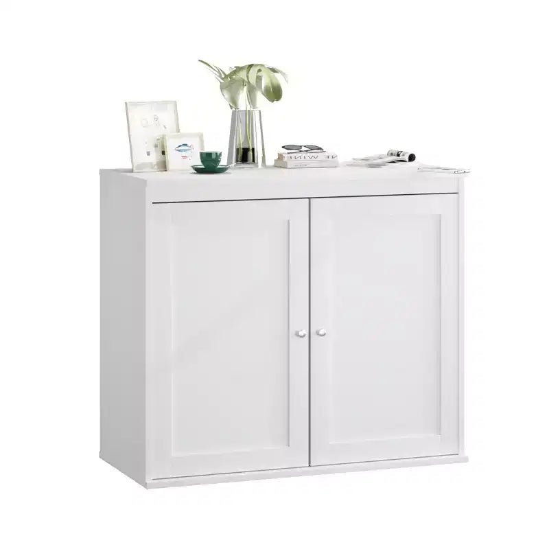 Kitchen Storage Cabinet with Double Doors, Adjustable Shelves, Modern White Sideboard Buffet for Dining Room or Living Room, Anti-Tip Kit