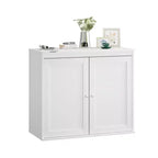 Kitchen Storage Cabinet with Double Doors, Adjustable Shelves, Modern White Sideboard Buffet for Dining Room or Living Room, Anti-Tip Kit