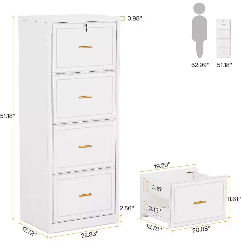 Archivador, Archivador vertical con 4 cajones de almacenamiento