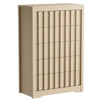 Modern Fluted Wood Dresser with Drawers, Handleless Wooden Chest for Bedroom, Clothes Closet Organizer with Deep Storage for Hallway, Living Room
