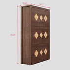 3-Drawer Flip Shoe Cabinet with Floral Pattern - Slim Freestanding Organizer for Entryway Hallway