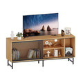 63 Modern Industrial TV Stand for 70-Inch TVs - Entertainment Center with Metal Sliding Doors for Living Room & Bedroom
