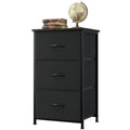 3-Drawer Nightstand Storage Cabinet with Metal Frame & Waterproof Wood Top, Anti-Tip, Adjustable Feet