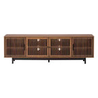 78 Modern TV Stand with Slatted Door Design and Closed Storage