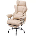 VEVOR Executive Office Chair with Footrest, 400lb Capacity Office Chair with Lumbar Pillow & Removable Armrests, Heavy Duty Ergonomic Chair,Beige