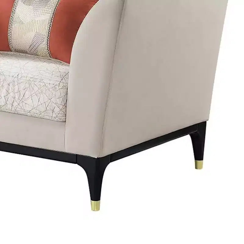 44" Tayden Accent Chair Beige Velvet: Luxurious Upholstered Club Chair, No Assembly Required