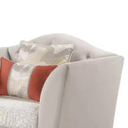 44" Tayden Accent Chair Beige Velvet: Luxurious Upholstered Club Chair, No Assembly Required