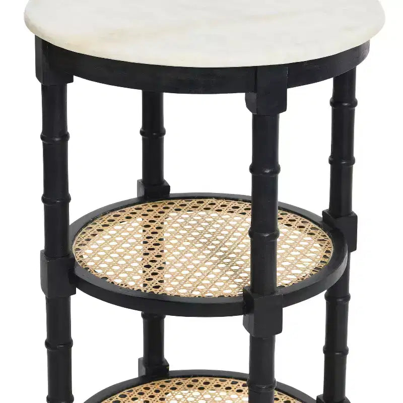 Round End Table Black