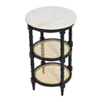 Round End Table Black