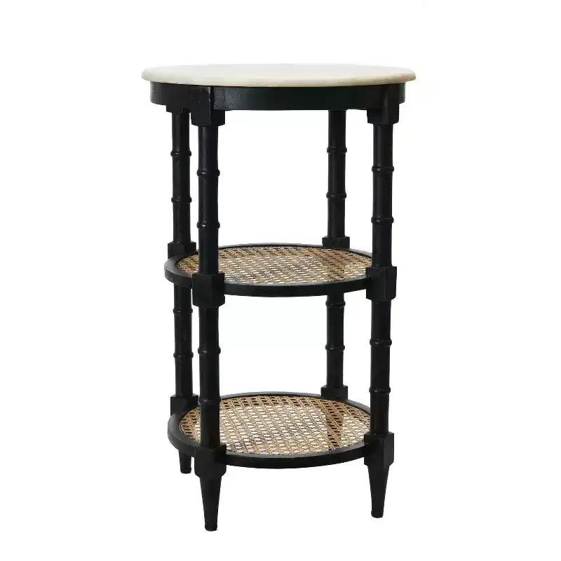 Round End Table Black