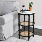 Round End Table Black