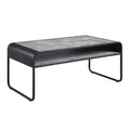 Acme Furniture 42" Raziela Coffee Table Concrete Gray and Black Finish: Loop Leg Design, Wood Composite Top, Metal Frame