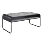 Acme Furniture 42" Raziela Coffee Table Concrete Gray and Black Finish: Loop Leg Design, Wood Composite Top, Metal Frame