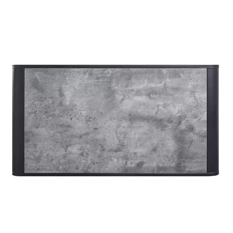 42" Coffee Table Concrete Gray and Black Finish: Loop Leg Design, Wood Composite Top, Metal Frame