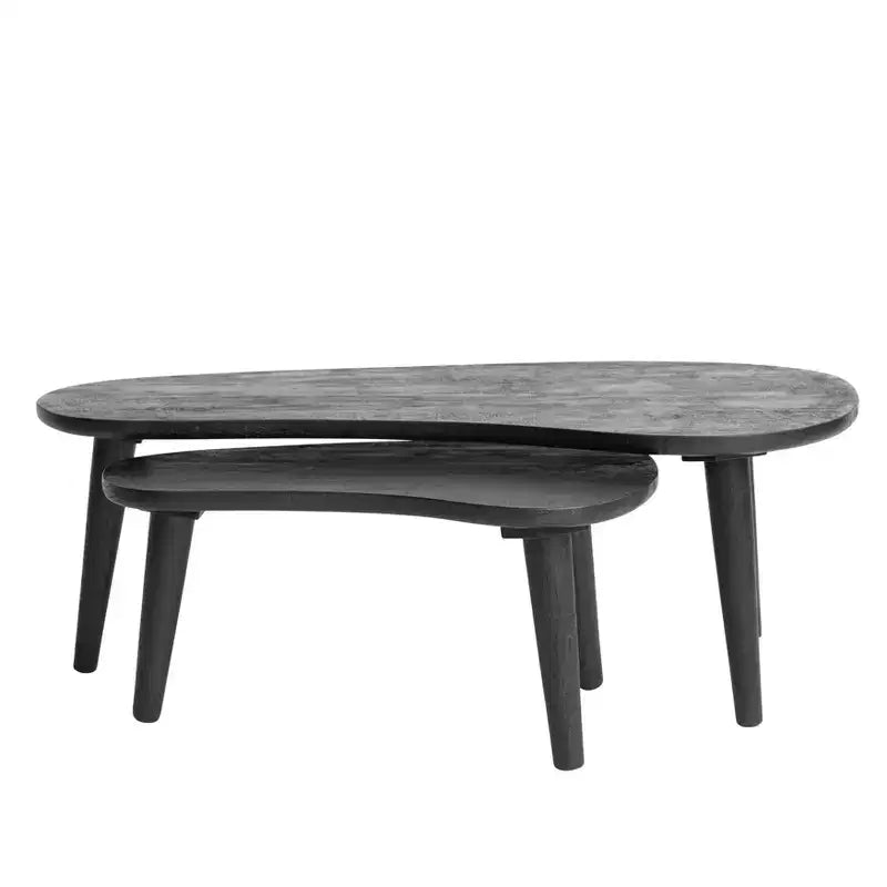 Storied Home Oblong Nesting Tables Black