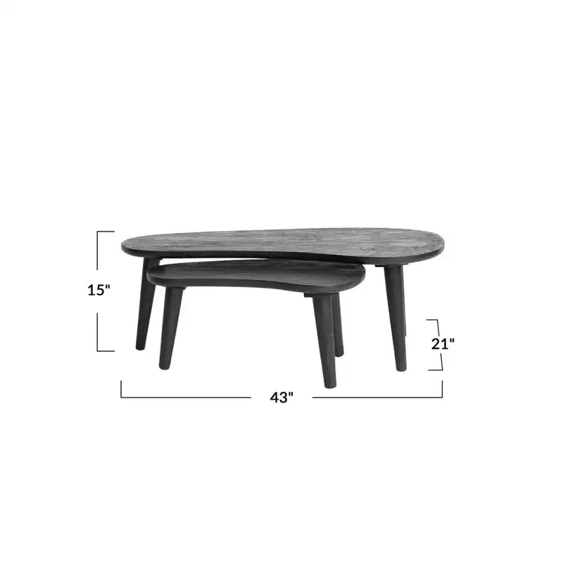 Oblong Nesting Tables Black