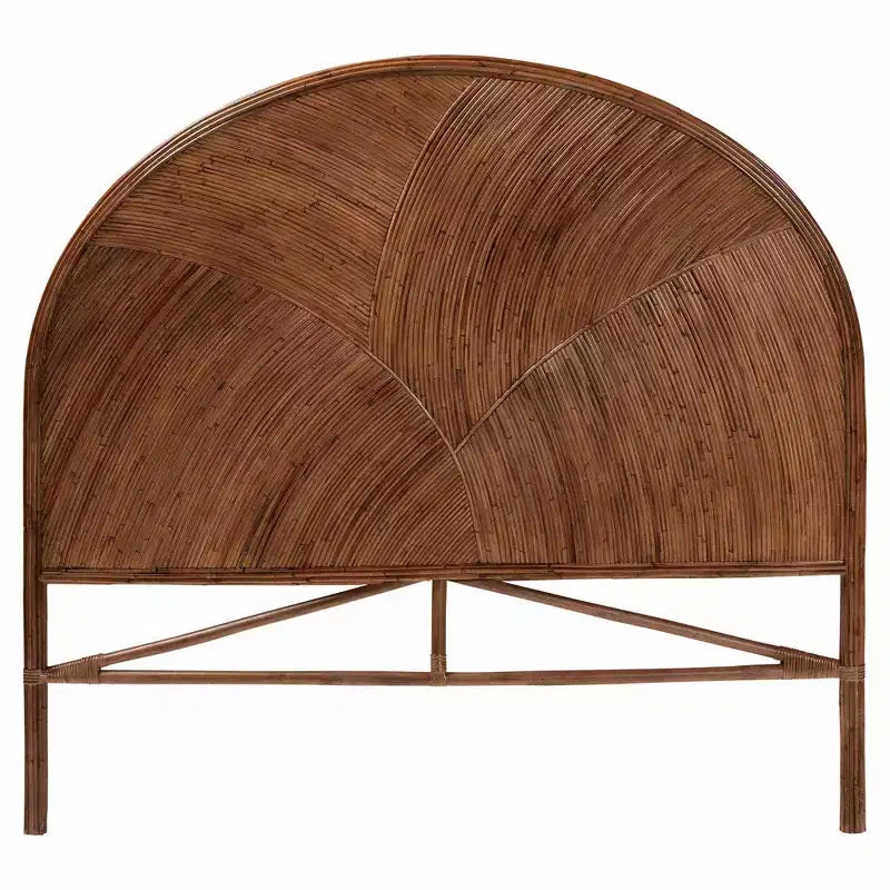 Queen Rattan Standalone Headboard Dark Brown: No Assembly, MDF Frame, Spot Clean