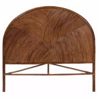 Queen Rattan Standalone Headboard Dark Brown: No Assembly, MDF Frame, Spot Clean