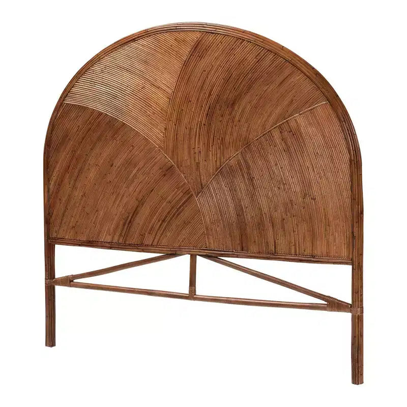 Queen Rattan Standalone Headboard Dark Brown: No Assembly, MDF Frame, Spot Clean