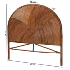 Queen Rattan Standalone Headboard Dark Brown: No Assembly, MDF Frame, Spot Clean
