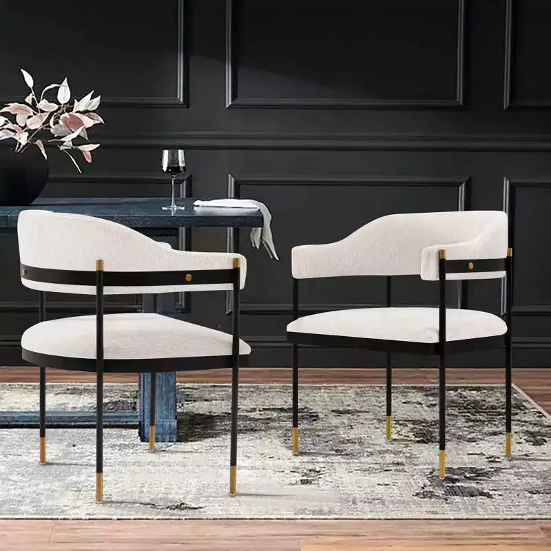 Lia Modern Boucle Upholstered Dining Armchair
