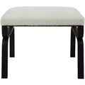 Uttermost Diverge 22 3/4 Wide White Faux Shearling Fabric Bench