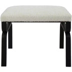 Uttermost Diverge 22 3/4 Wide White Faux Shearling Fabric Bench