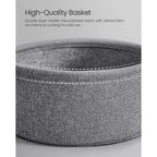 Small Round Side End Table Modern Nightstand with Fabric Basket