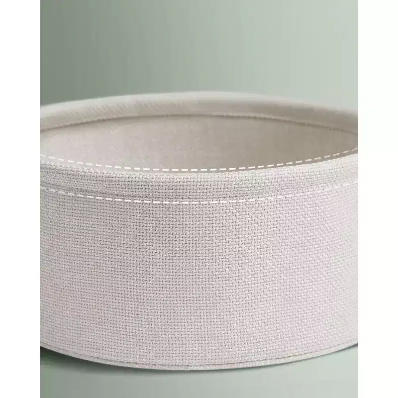 Small Round Side End Table Modern Nightstand with Fabric Basket