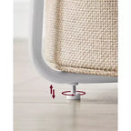 Small Round Side End Table Modern Nightstand with Fabric Basket