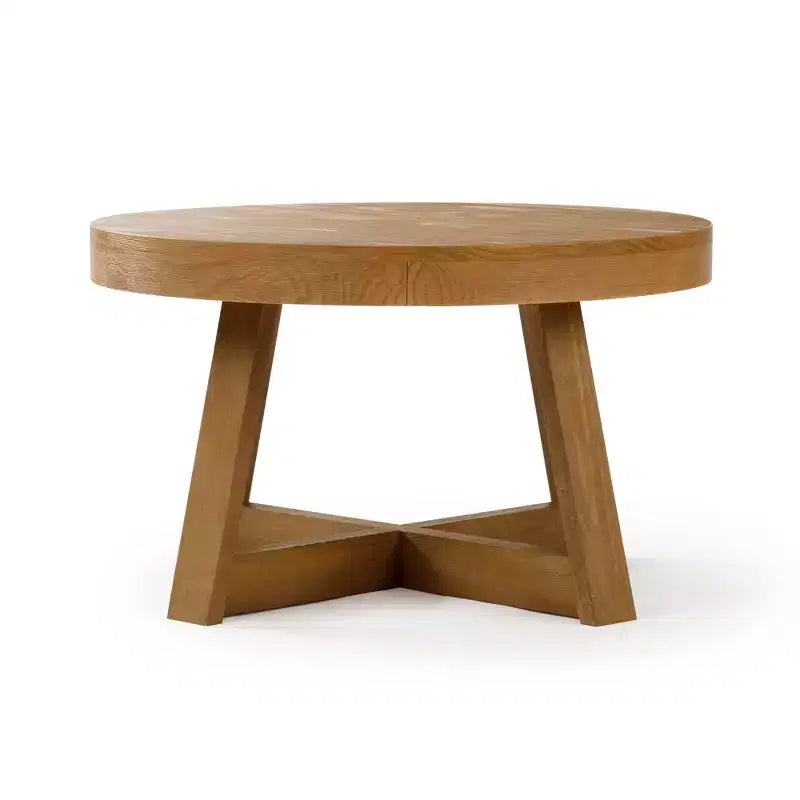 Mesa de centro redonda clásica de madera maciza, 30, mesa de granja para sala de estar
