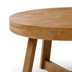 Mesa de centro redonda clásica de madera maciza, 30, mesa de granja para sala de estar