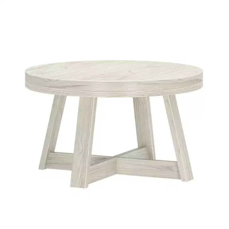 Mesa de centro redonda clásica de madera maciza, 30, mesa de granja para sala de estar